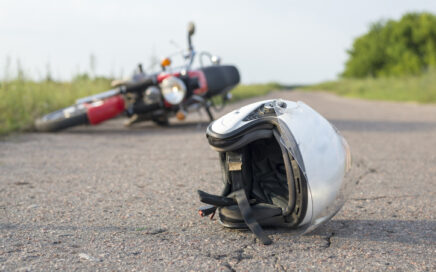 motorcycle crash on a rural road
