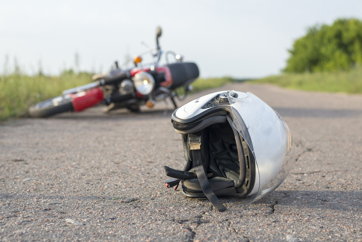 motorcycle crash on a rural road